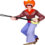 Cowboy Playing Music Clip Art