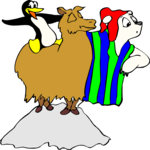 Bear & Penguin in Paraguay Clip Art