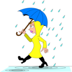 Woman with Umbrella 1 Clip Art