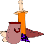 Sword & Grapes Clip Art