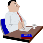 Man at Desk 10 Clip Art