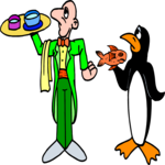 Man & Penguin Clip Art