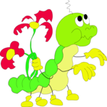 Bug Planting Flowers Clip Art