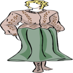 Woman in Sweater & Skirt 2 Clip Art