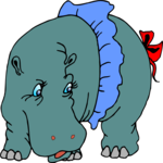 Hippo Wearing Skirt Clip Art