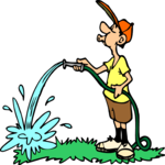 Watering Lawn 2 Clip Art