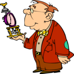 Man with Clock 2 Clip Art