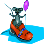 Mouse in Shoe Clip Art