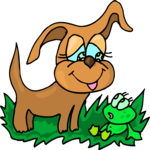 Dog & Frog 2 Clip Art