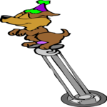 Dog on Unicycle 1 Clip Art