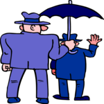 Men with Umbrella Clip Art