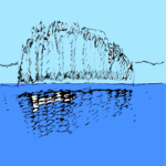 Coast Reflection Sketch Clip Art