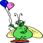 Insect with Balloons Clip Art