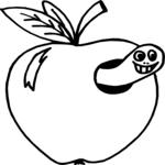 Worm in Apple Clip Art