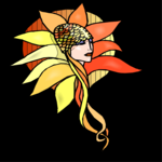 Flower Woman 06 Clip Art