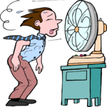 Man with Fan 1 Clip Art