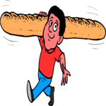 Carrying French Bread Clip Art