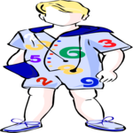 Boy in Sweatshorts Clip Art