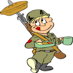 Soldier & Pie Clip Art