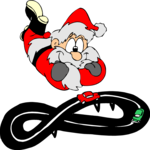 Santa & Race Cars Clip Art