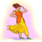 Woman in Dress 08 Clip Art