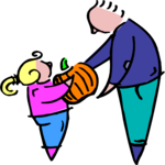 Girl Holding Pumpkin Clip Art