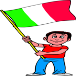 Italian Boy & Flag Clip Art