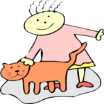 Cat & Child 11 Clip Art