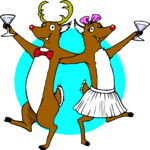 Reindeer Dancing Clip Art