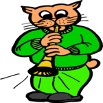 Horn Player - Cat Clip Art