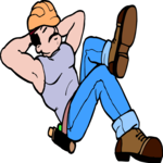 Construction Worker Resting Clip Art