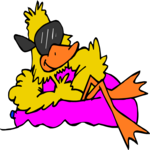 Duck Lounging Clip Art