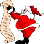 Santa with List 12 Clip Art