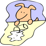 Dog Spilling Milk Clip Art