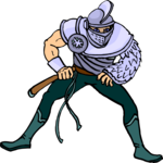 Warrior with Whip Clip Art