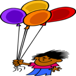 Kid Holding Balloons Clip Art