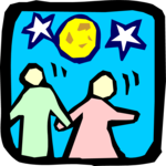 Dancing Under the Stars Clip Art