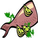 Fish with Lemon Clip Art