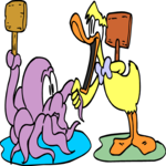 Duck & Octopus Clip Art