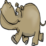 Hippo Walking Clip Art