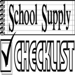 School Supply Checklist Clip Art