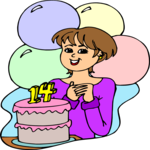 Kids 14th Birthday Clip Art