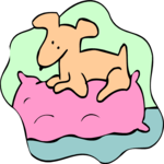 Dog on Pillow Clip Art