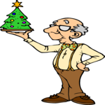 Man & Tiny Tree 1 Clip Art