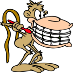 Monkey with Braces Clip Art