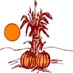 Wheat & Pumpkins Clip Art