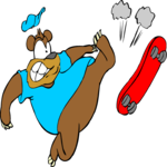 Skateboarding - Bear 2 Clip Art