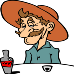 Cowboy Drinking 1 Clip Art