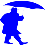 Man with Umbrella 1 Clip Art
