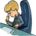 At Desk - Child Clip Art